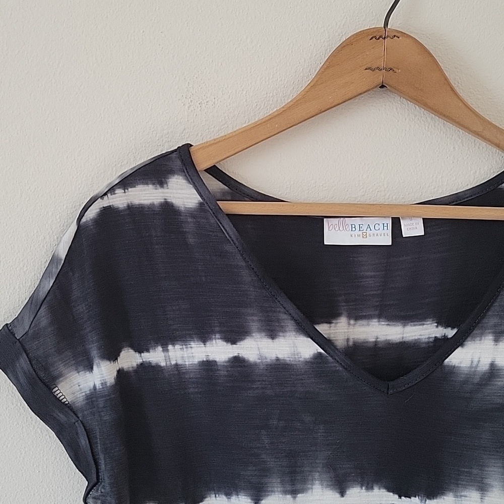 Belle Beach By Kim‎ Gravel Black Tie Dye Tshirt Dress Size Small - Picture 6 of 8